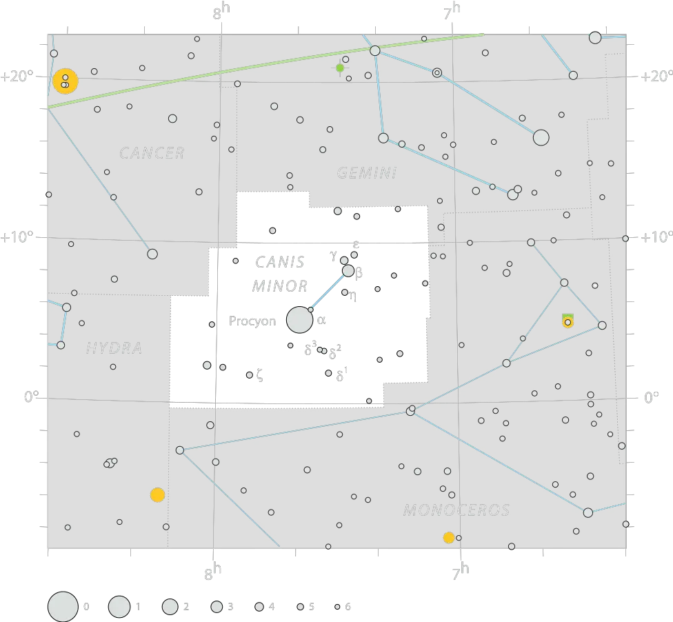  Canis Minor The Lesser Dog Constellation Facts Sky Charts Diagram Png Constellation Png