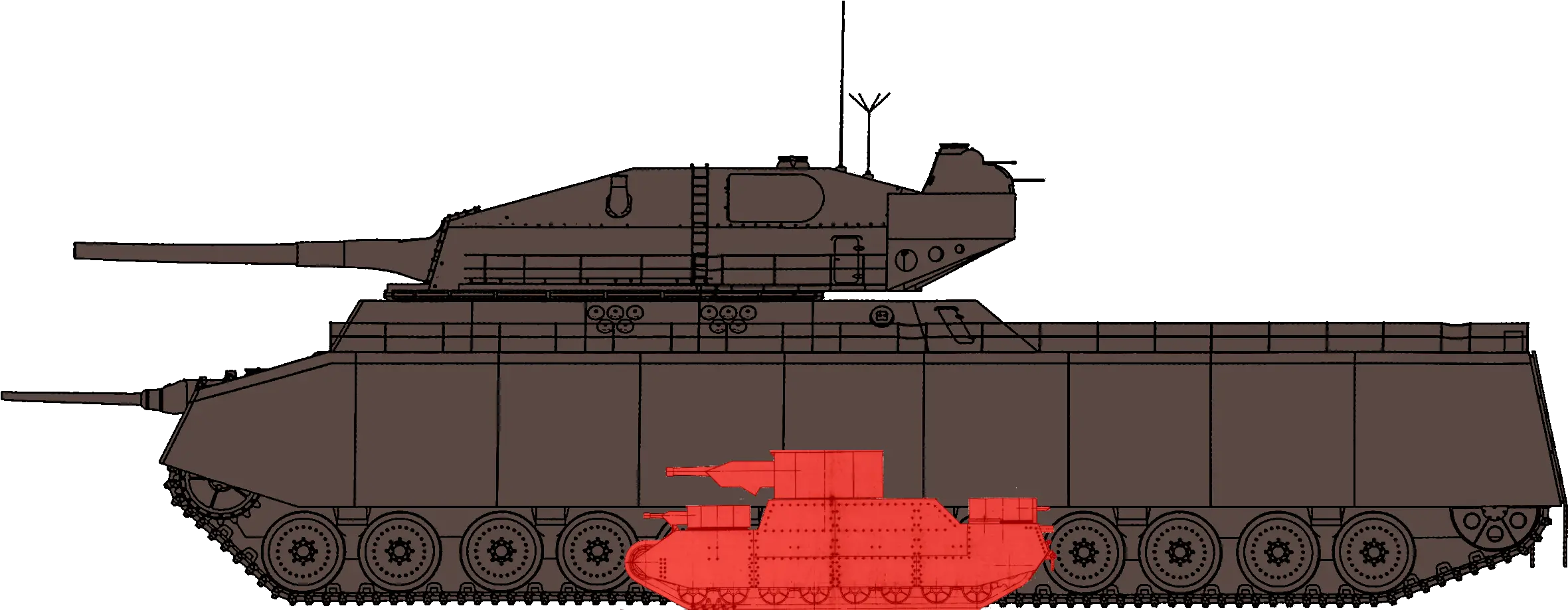  Military Clipart Wwi Tank Transparent Ratte Tank Size Comparison Png Tank Transparent Background