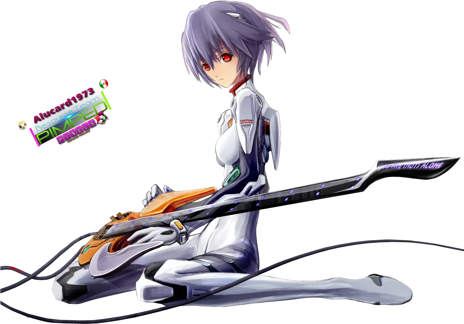  Png Ayanami Rei Anime Girl Guitar Rei Ayanami Png