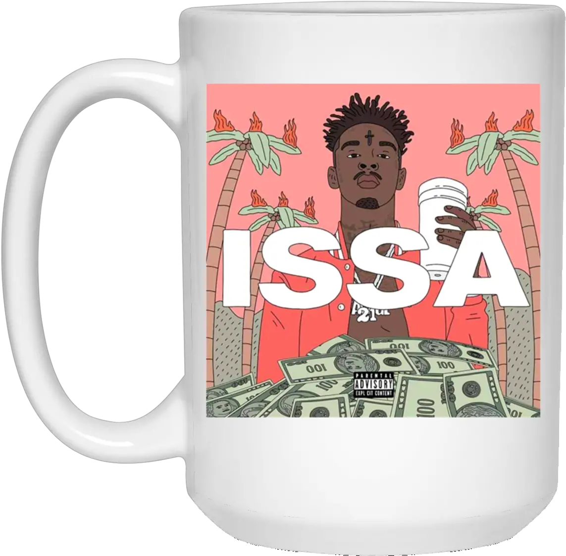  21 Savage Issa Album Cover 15 Oz White Mug Png