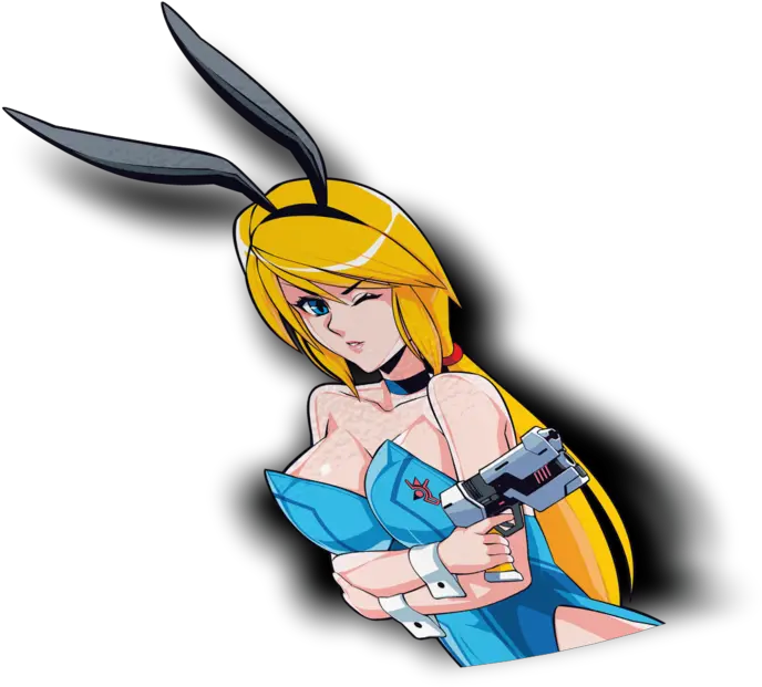  Samus Aran X Playboy Bunny Peeker Sticker Samus Aran Playboy Bunny Png Samus Aran Png