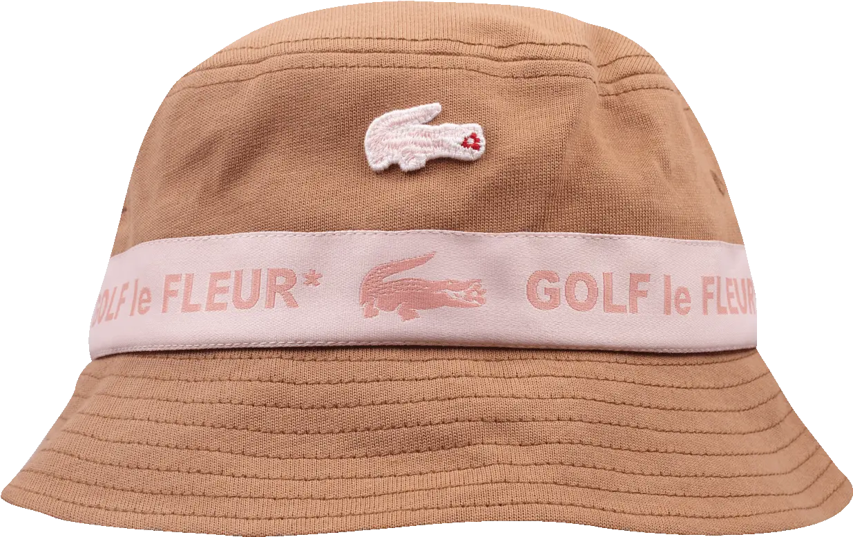  Lacoste Golf Le Fleur X Bucket Hat Pink Light Brown Caps Holypopstorecom Visor Png Bucket Hat Png