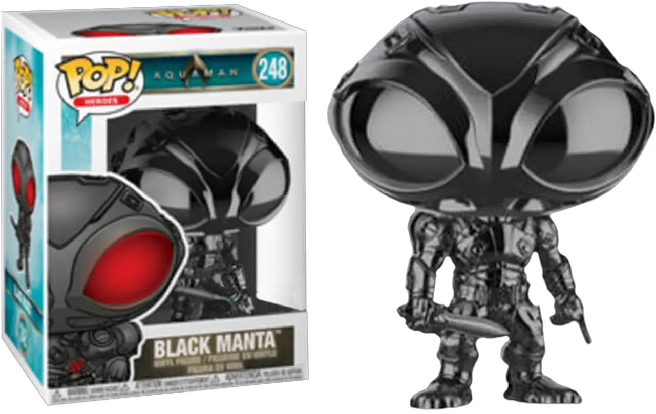  Aquaman 2018 Black Manta Chrome Us Exclusive Pop Funko Black Manta Png Aquaman Transparent