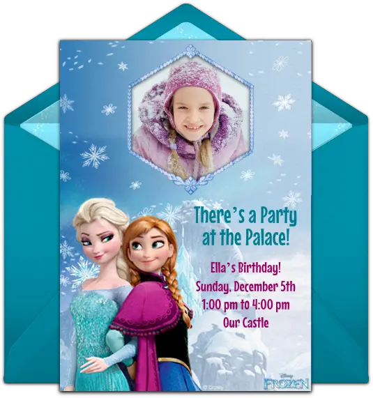  Frozen Photo Elsa U0026 Anna Online Invitation Punchbowlcom Birthday Parade Invitation Frozen Png Elsa Transparent