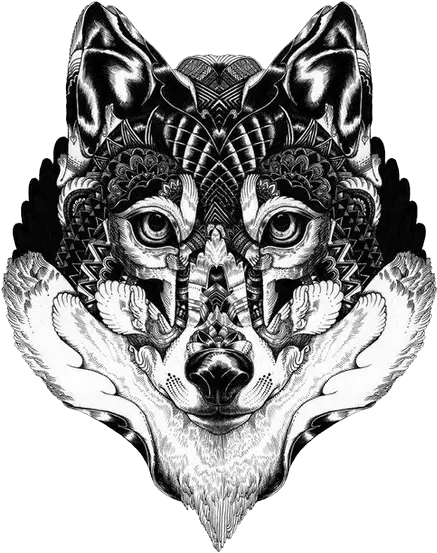  Download Free Gray Art Langtou Illustration Tattoo Wolf Iain Macarthur Artist Animals Png Wolf Head Icon