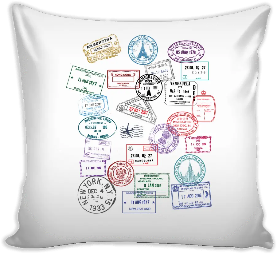  Passport Stamp Pillow Cover 16 Quotes On Pillow And Love Png Passport Stamp Png