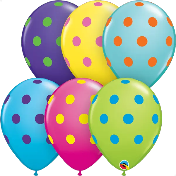  11 Big Polka Dots Colourful Asst Polka Dot Balloons Png Polka Dots Png