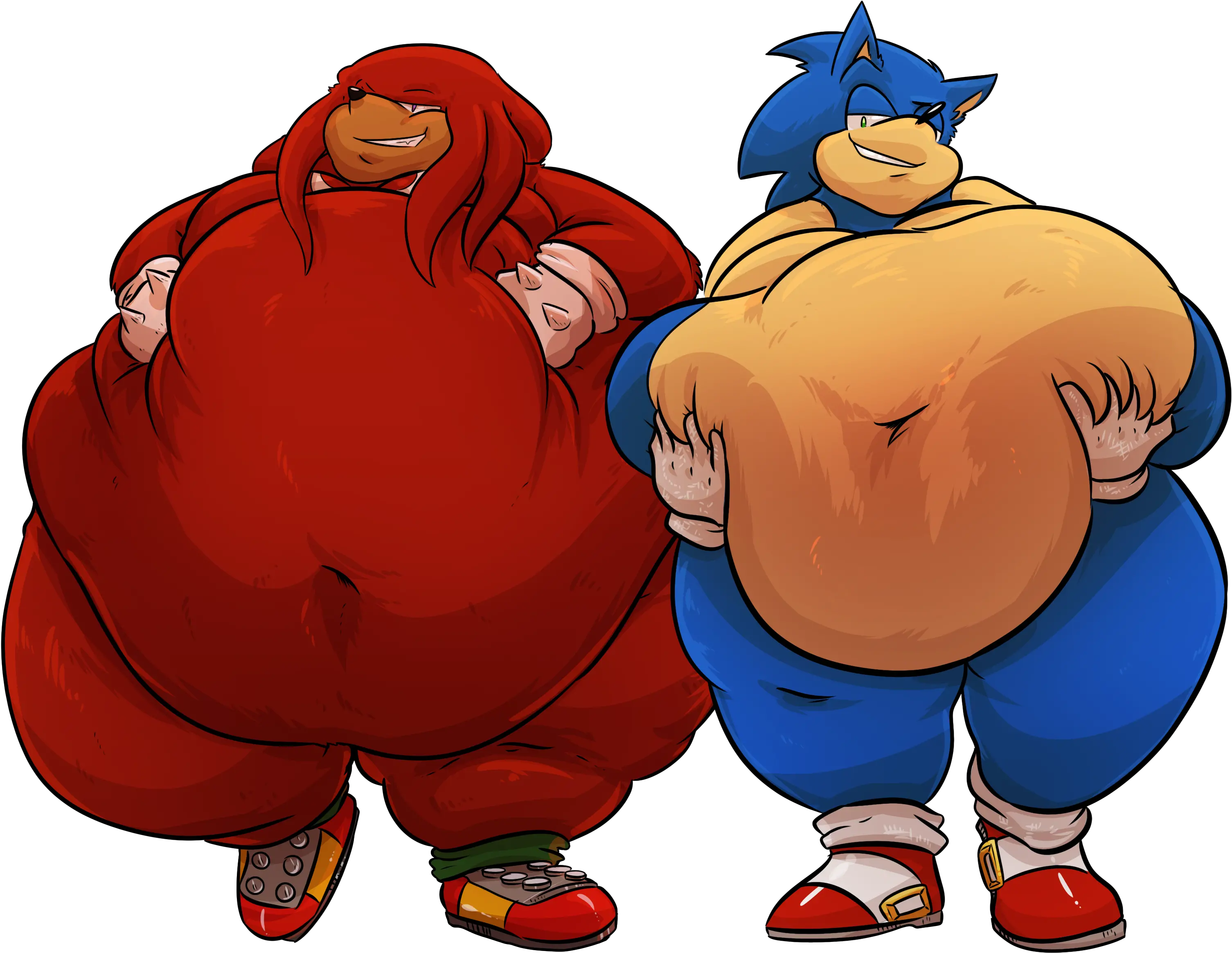  Sonic Knuckles Art Vertebrate Echidna Fat Sonic The Hedgehog Png Knuckles Png