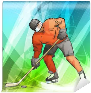  Hockey Player With Stick Wall Mural U2022 Pixers We Live To Change Hockey Uniform Png Hockey Stick Png