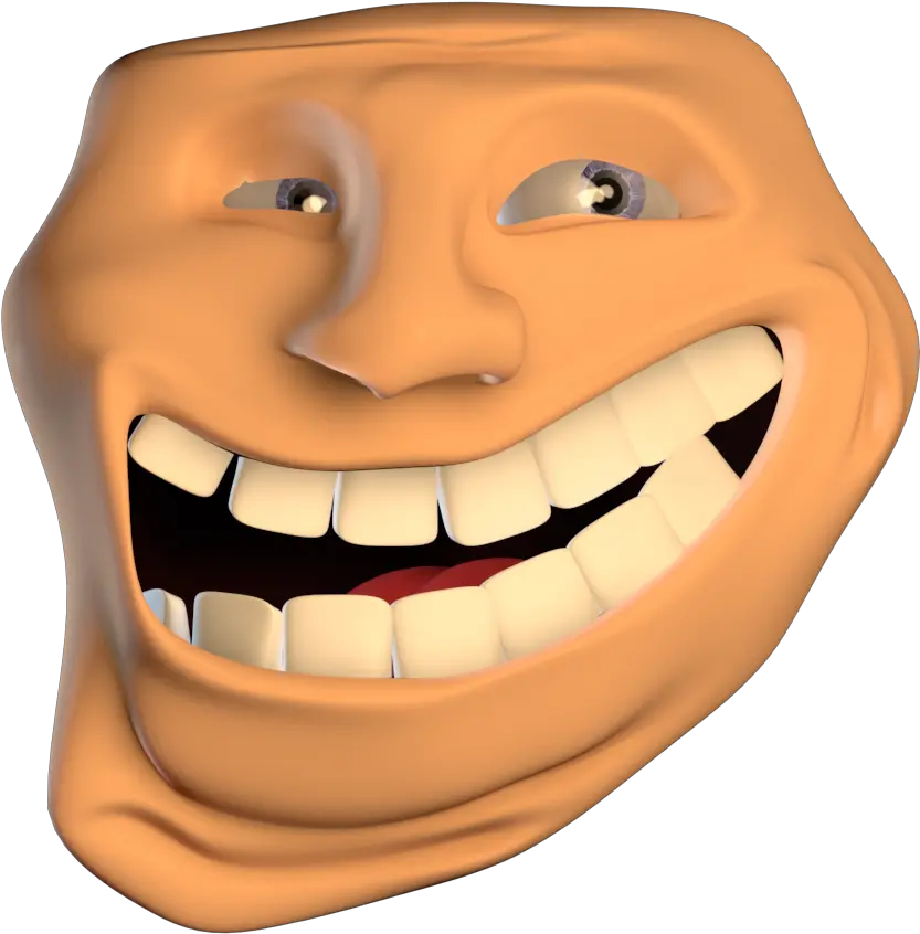  3d Trollface Version 2 Now With 80 More Wrinkles Trollface 3d Png Troll Face Png