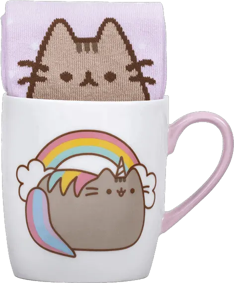  Pusheen Pusheen Unicorn Mug U0026 Sock Gift Set Pusheen Multicolor Cup Png Pusheen Cat Png