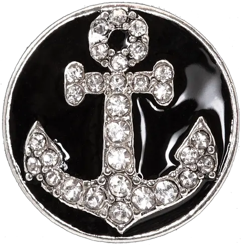  20mm Rhinestone Anchor With Black Background Snap Charm Tropicaltrinkets Cross Png Anchor Transparent Background