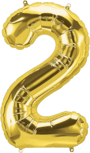  Gold Number 2 Two 34 2 Gold Balloon Png Balloon Transparent