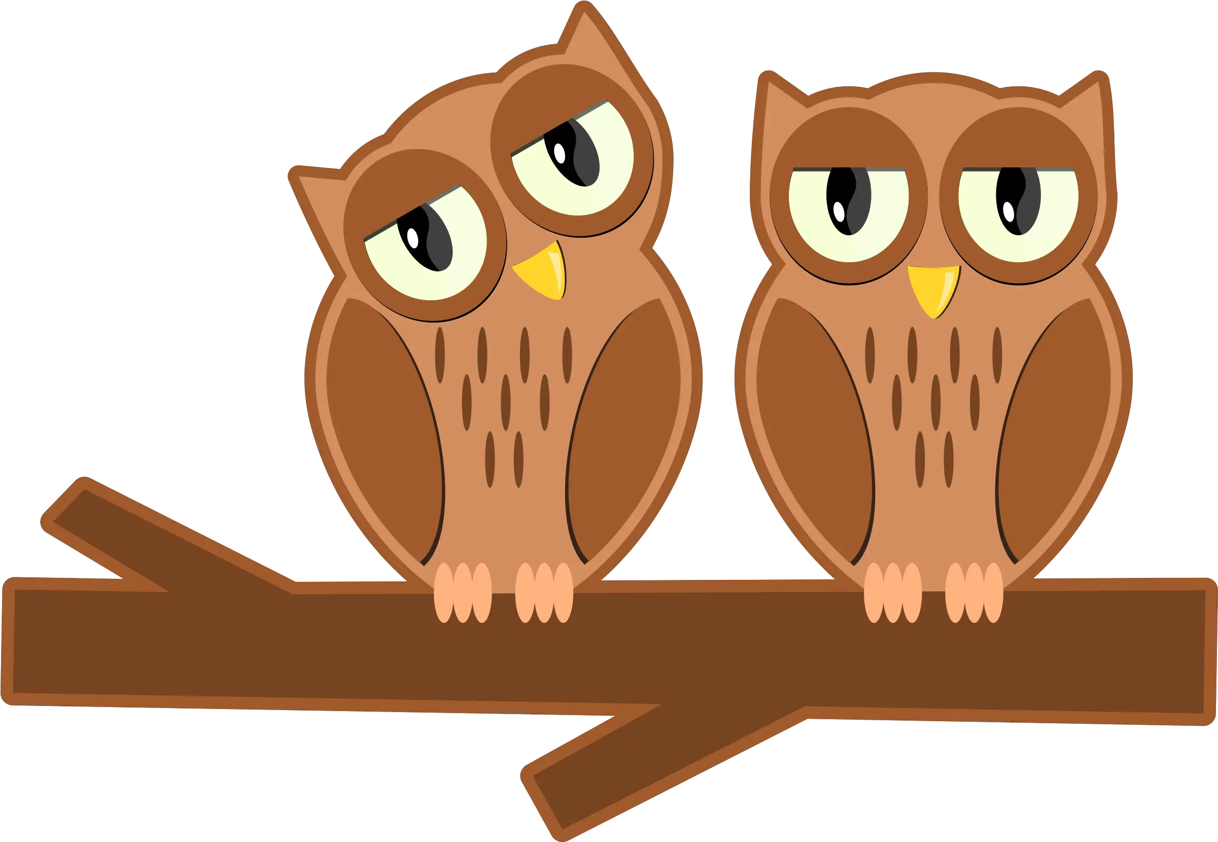  Download Hd Big Image Orange Owl On Branch Clipart Owl On A Bracnh Cartoon Png Branch Clipart Png