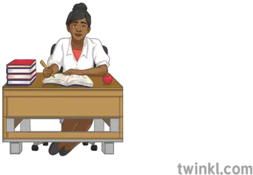  Teacher Behind Desk Illustration Twinkl Teacher Behind Desk Png Desk Png