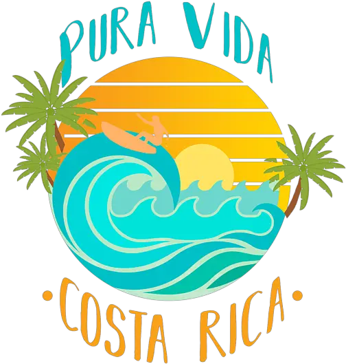  Beaches Swimming Summertime Vacation Holiday Gift Pura Vida Costa Rica Greeting Card Png Logo