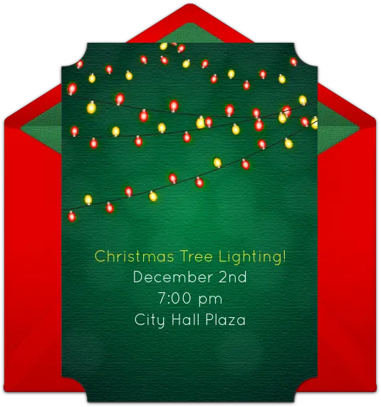  Free Holiday Lights Online Invitation Punchbowlcom Horizontal Png Holiday Lights Png