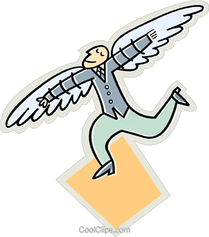  Man With Wings Royalty Free Vector Clip Art Illustration Man With Wings Clipart Png Wings Vector Png