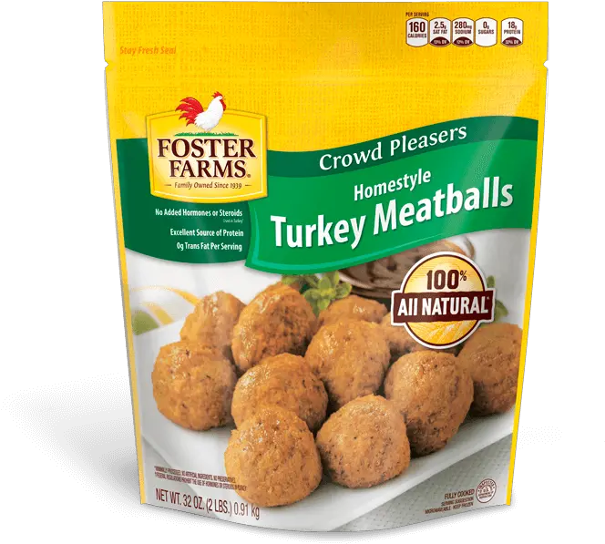  Homestyle Turkey Meatballs Products Foster Farms Foster Farms Crispy Chicken Strips Png Meatball Png