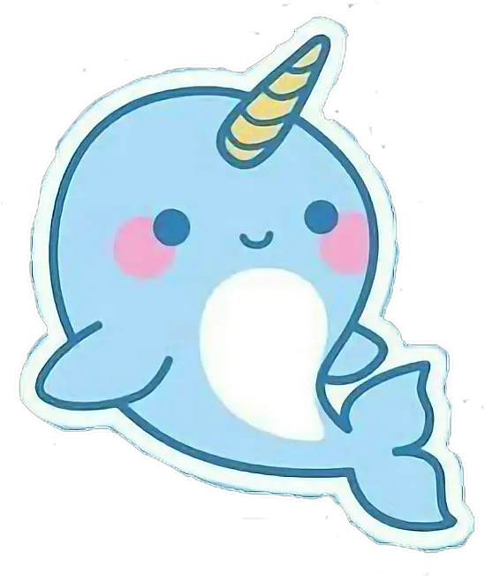  Kawaii Unicornio Delfin Azulpastel Kawaii Narwhal Png Narwhal Png