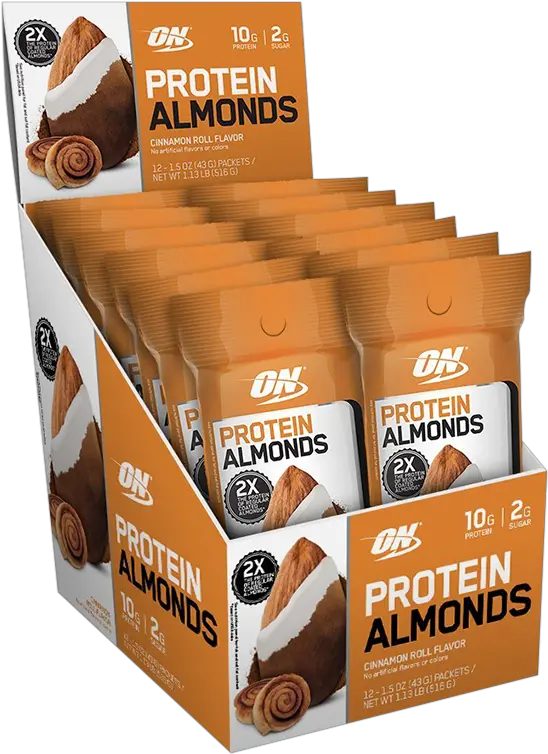  Protein Almonds U2013 43g12 Optimum Nutrition Protein Almonds Png Cinnamon Roll Png