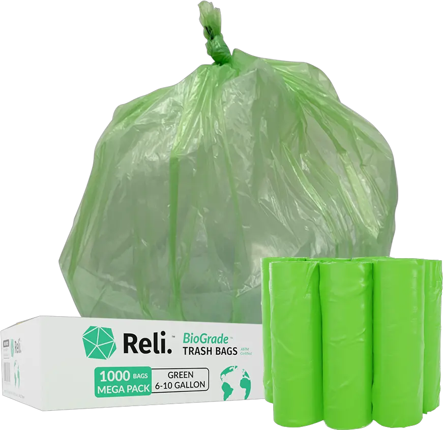  Reli Biodegradable Trash Bags 6 10 Gallon Wholesale 1000 Count Green Iceburg Lettuce Png Trash Bag Png