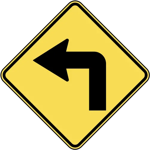  Download Free Png Us Road Signs W1 1 Warning Dlpngcom Road Left Turn Sign Warning Symbol Png