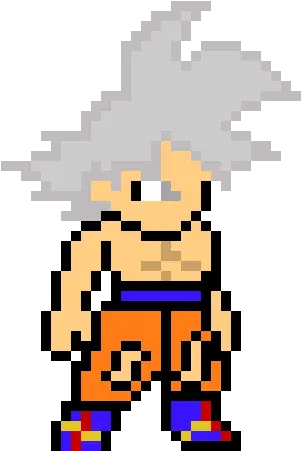  8bit Goku Mastered Ultra Instinct Dragon Ball Pixel Art Grid Png Ultra Instinct Png