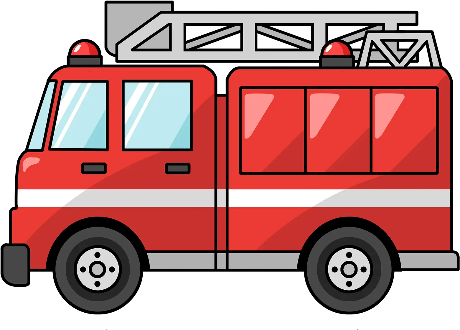  Fire Truck Clipart Png Cartoon Fire Truck Drawing Engine Png