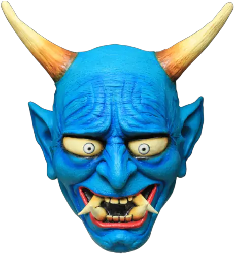  Oni Demon Horror Mask Halloween Blue Japanese Demon Mask Png Oni Mask Png