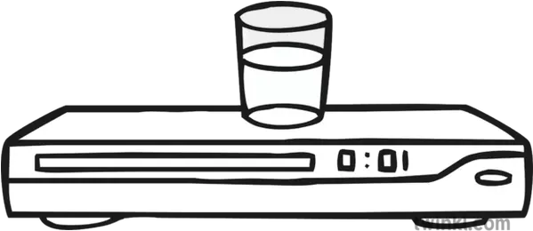  Dvd Player With Glass Of Water Dvd Player Black And White Clipart Png Dvd Icon Clipart