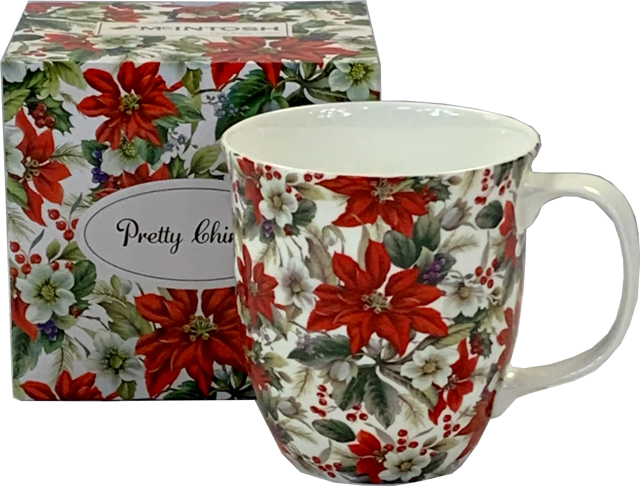  Pretty Chintzy Poinsettia Java Mug Mug Poinsettia Png Poinsettia Icon Png