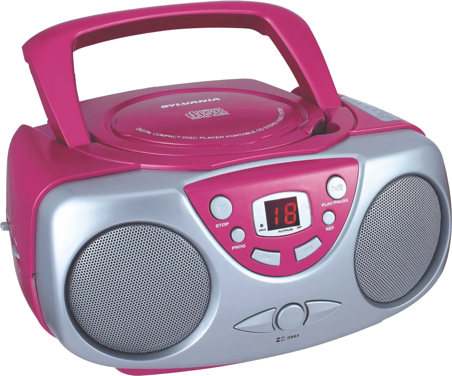  Sylvania Srcd243m Portable Cd Boom Box Radio Sylvania Pink Png Boom Box Icon