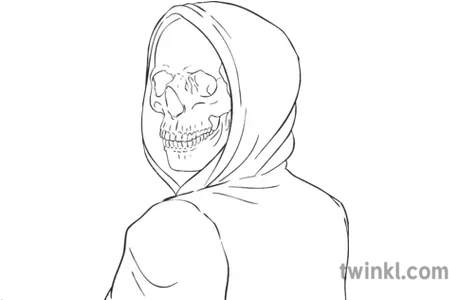  Skeleton In A Hoodie Story Scary Planit English The Hitting Black And White Png Spooky Skeleton Transparent