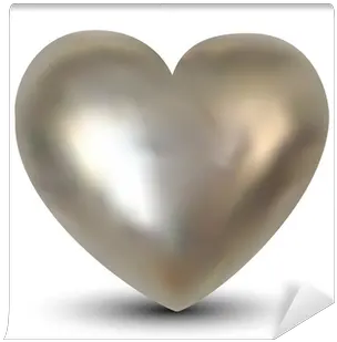  3d Silver Heart Wall Mural U2022 Pixers We Live To Change Solid Png Silver Heart Png