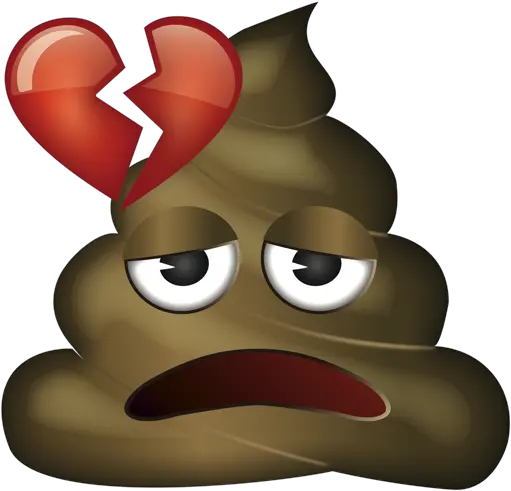  Emoji U2013 The Official Brand Broken Heart Poo Poop Emoji With Mustache Png Broken Heart Emoji Png