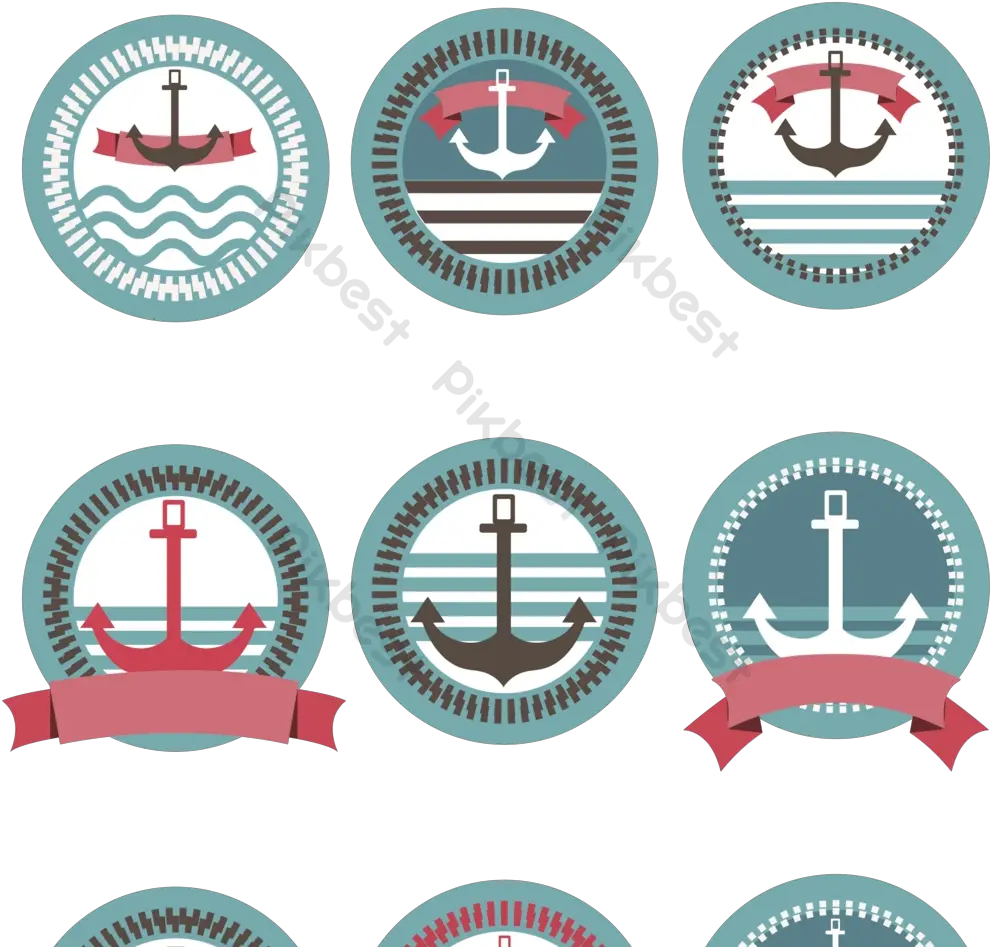  Ribbon And Anchor Nautical Png Anchor Icon In Word