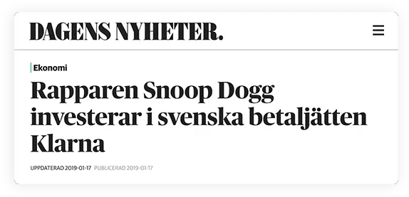  Klarna U2013 Get Smoooth U2014 Clara Uddman Screenshot Png Snoop Dog Png