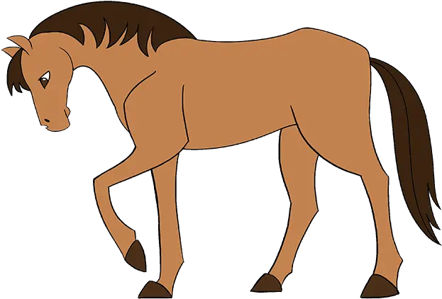  Horses Clipart Simple Transparent Free For Horse Drawing Easy With Colour Png Cartoon Horse Png