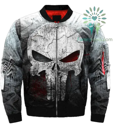  Skull Punisher Over Print Jacket Familylovescom Kansas Chiefs Bomber Jacket Png Trump Punisher Logo