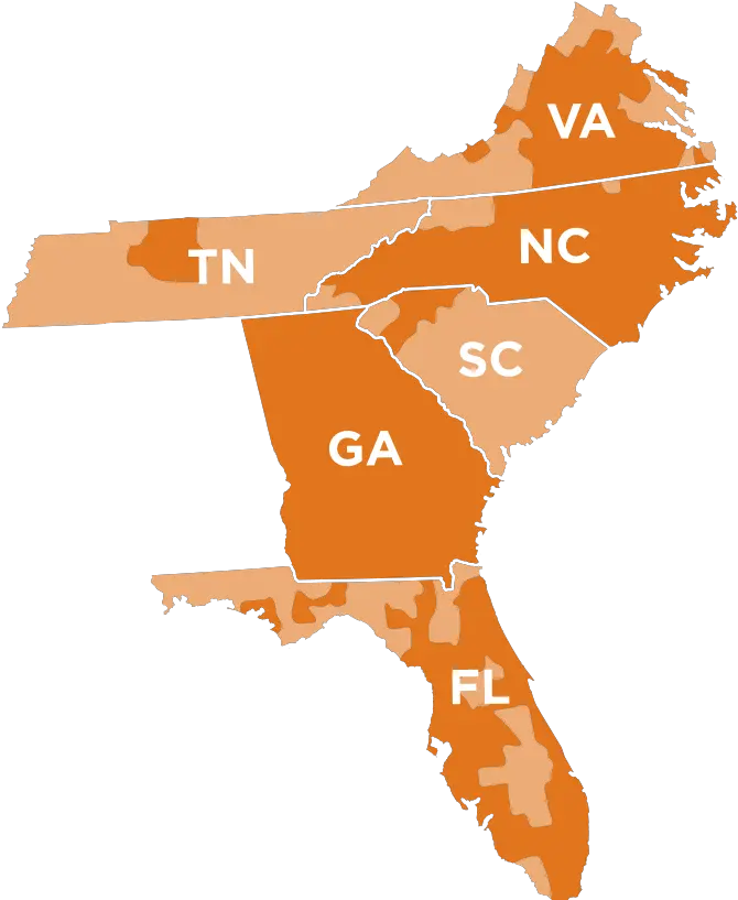  Florida Natural Gas Supplier For Businesses South Florida Georgia South Carolina Png Florida Map Png