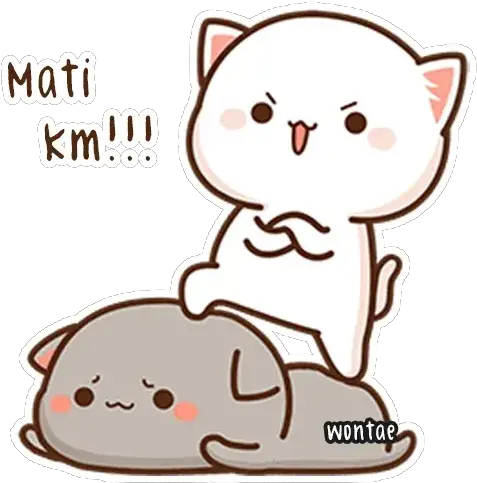  Mochi Peach Cat Whatsapp Stickers Stickers Cloud Peach And Goma Talking Png Cat Gif Transparent