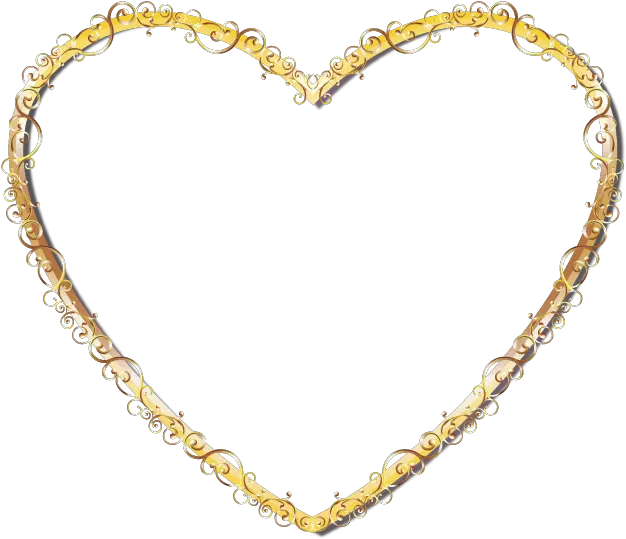  Gold Heart Stainless Steel Gold Rope Chain Png Heart Frame Png