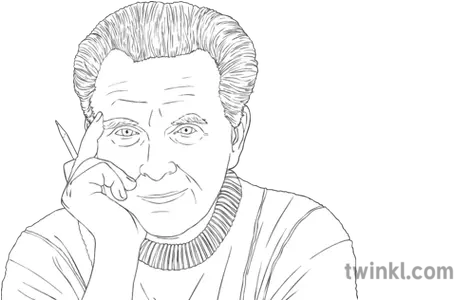  Jack Kirby Comic Artist Person Portrait Ks2 Black And White Sketch Png Kirby Face Png