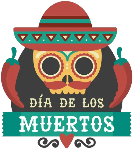  Dead Skull With Sombrero Logo Dia De Los Muertos Ilustración Vectorial Sombrero Png Sombrero Transparent