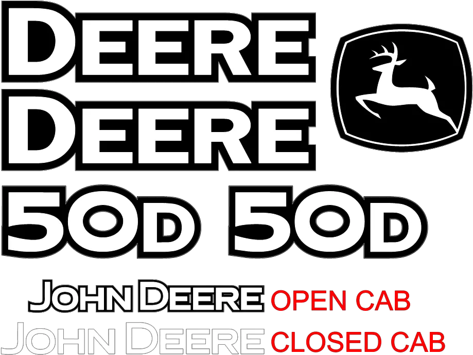  50d Decal Set John Deere Construction Decal Png Excavator Logo