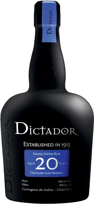  Dictador Aged Rum Solera System Destillery Icon Reserve 20 Yr 80 750 Ml Glass Bottle Png Colombia Icon