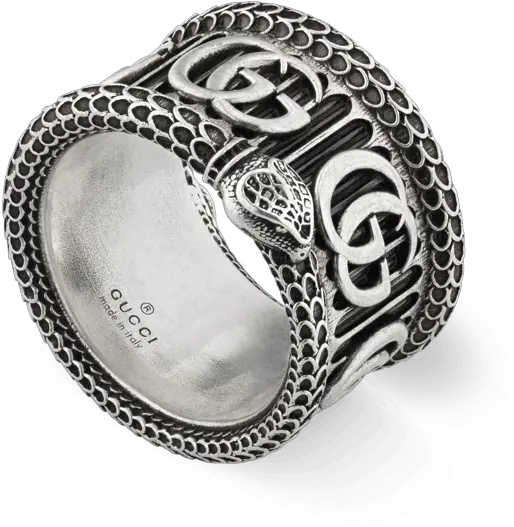  Gucci Gg Marmont Sterling Silver Snake Ring Gucci Silver Ring With Double G Png Gucci Snake Logo