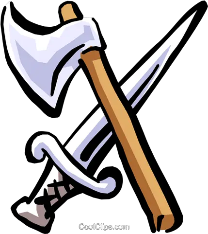  Axe And Sword Royalty Free Vector Clip Art Illustration Sword And Axe Transparent Png Sword Clipart Png