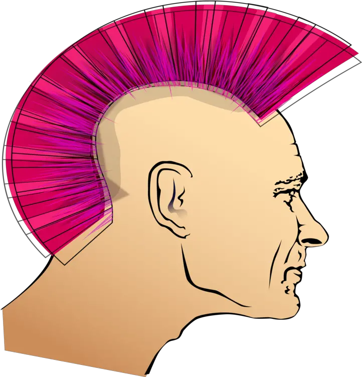  Hairstyle Art Chin Png Clipart Punk Hair Clip Art Mohawk Png